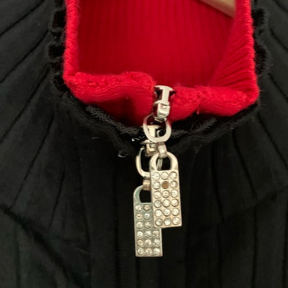 Belldini Zipper Ribbed Sweater - med - Picture 4 of 8